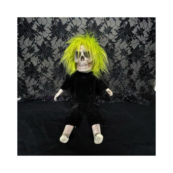 OOAK Creepy Odd 16” Skeleton Head Horror Spooky Scary Halloween Artist Art - Picture 2 of 10